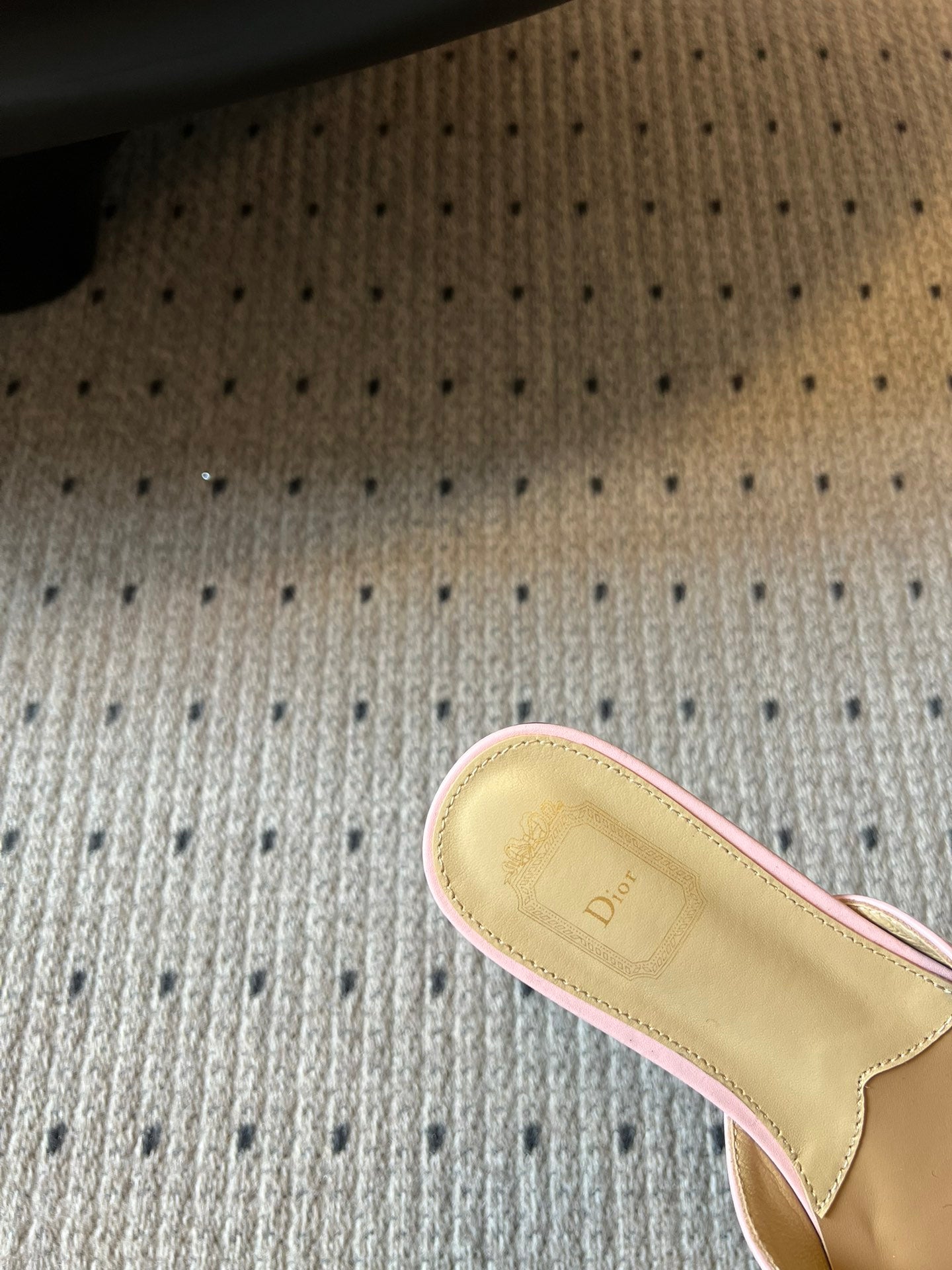 DIOR 26S OBLIQUE BOW MULE IN LIGHT PINK CALFSKIN