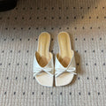 DIOR 26S OBLIQUE BOW MULE IN WHITE SATIN