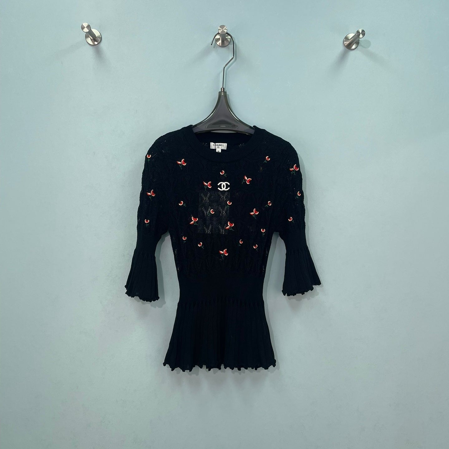 CHANEL 26S CHERRY KNIT TOP 1288