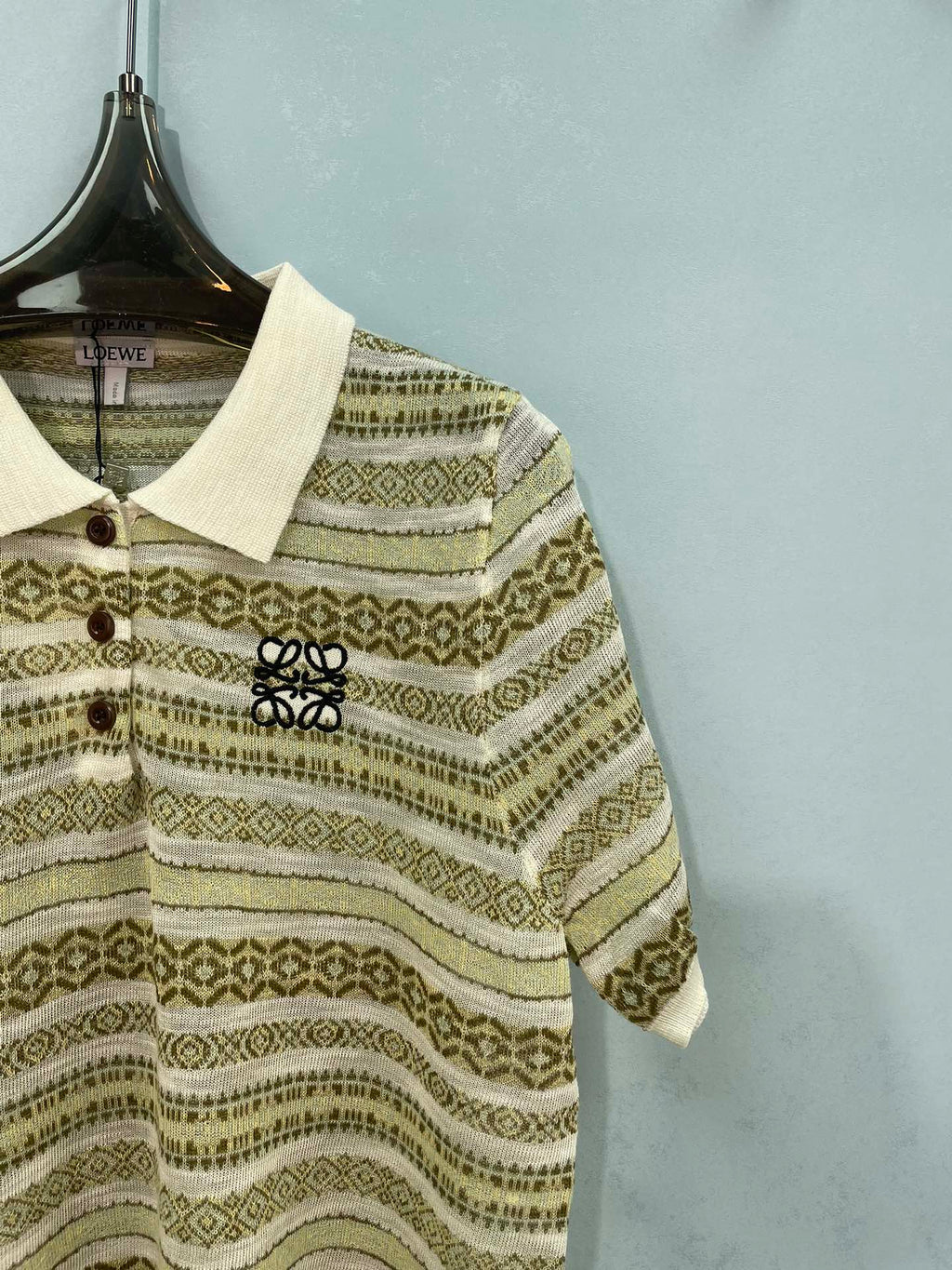 LOEWE 26S SHORT-SLEEVE KNIT POLO SHIRT 573
