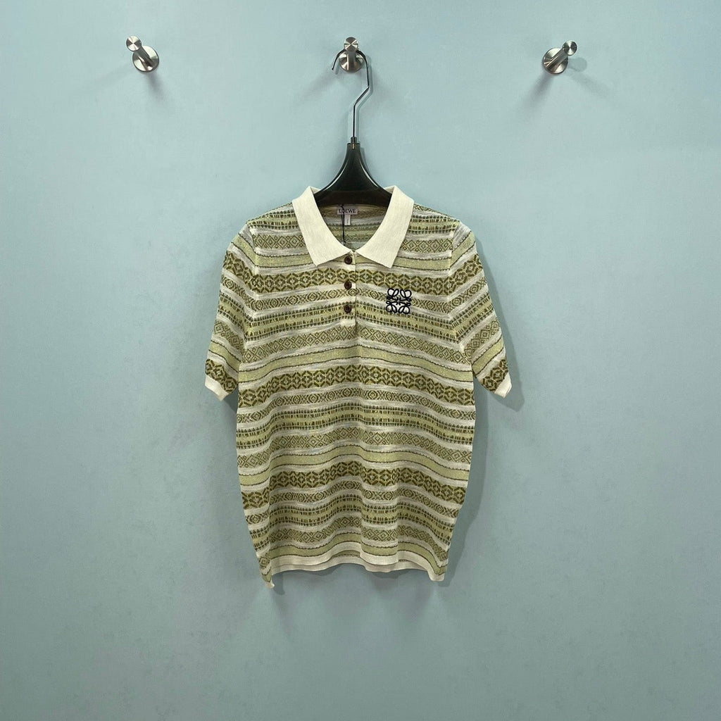 LOEWE 26S SHORT-SLEEVE KNIT POLO SHIRT 573