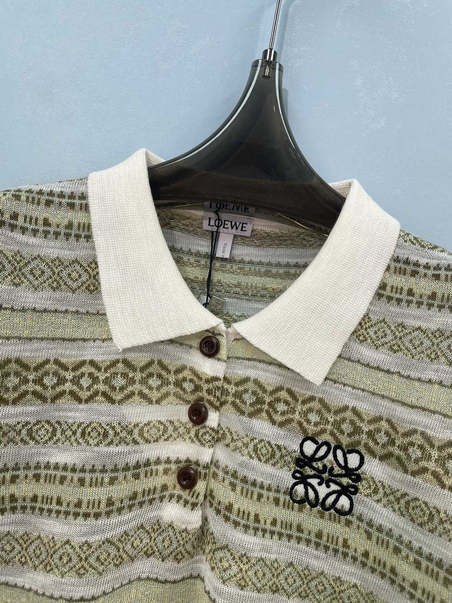 LOEWE 26S SHORT-SLEEVE KNIT POLO SHIRT 573