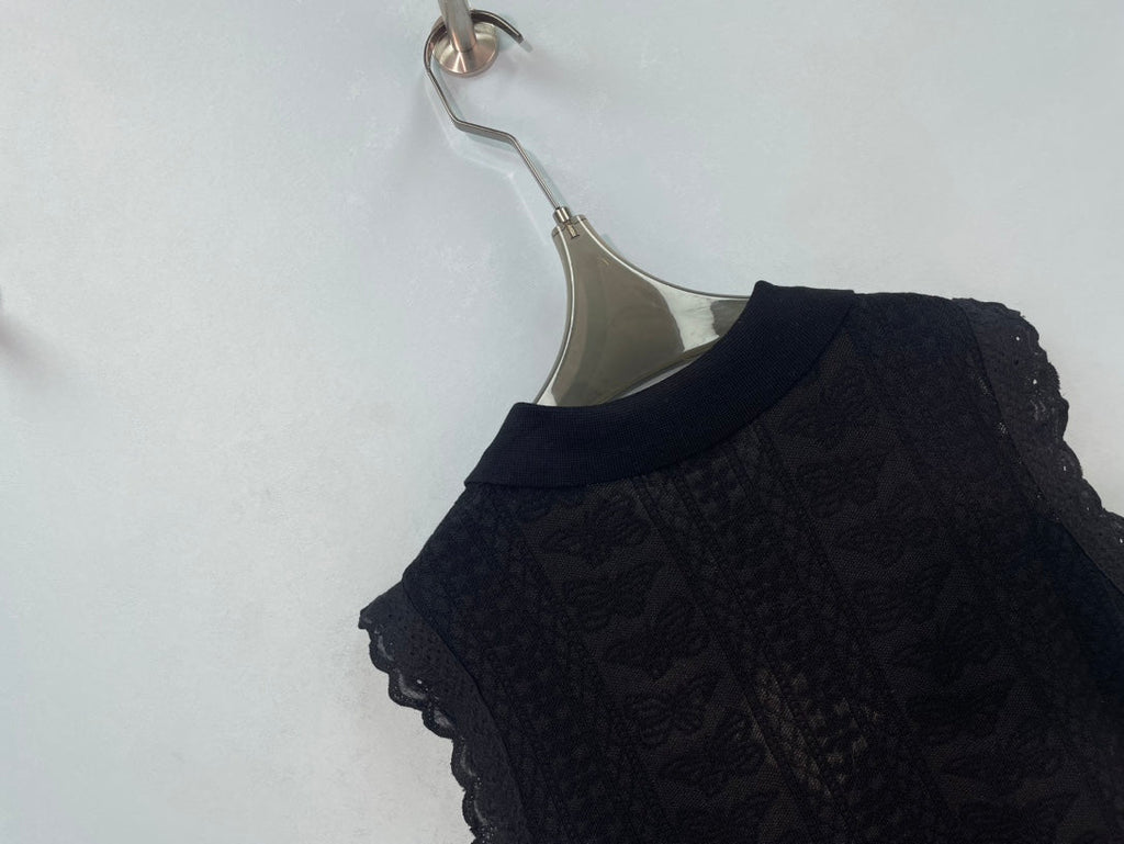 LOEWE 26S RUFFLE-SLEEVE KNIT POLO SHIRT 574