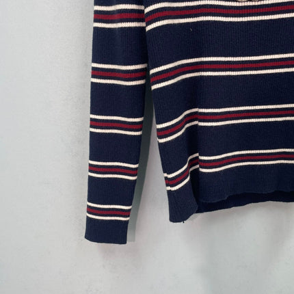 CHANEL 26S LONG SLEEVE STRIPED KNIT SWEATER 1572