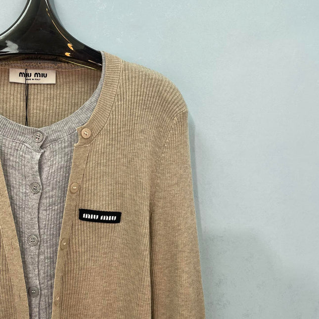 MIUMIU 26S ROUND-NECK KNIT CARDIGAN 1394
