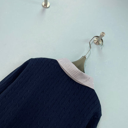 MIUMIU 26S SHIRT-COLLAR CABLE-KNIT CARDIGAN 1392