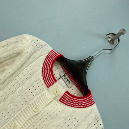 MIUMIU 26S KNIT CARDIGAN AND MINI SKIRT SET 1352