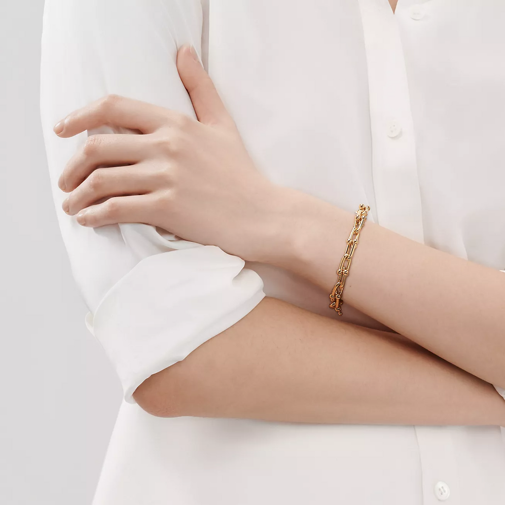HARDWARE MEDIUM LINK 20 MOTIF GOLD BRACELET