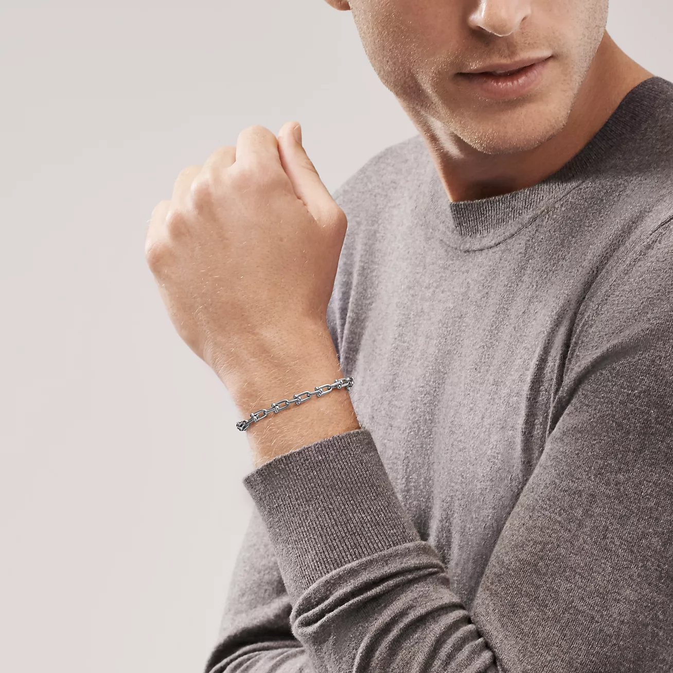 HARDWARE SMALL LINK 26 MOTIF SILVER BRACELET
