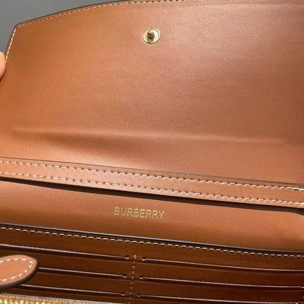 BBR CHECK CHAIN STRAP WALLET IN BEIGE CALFSKIN