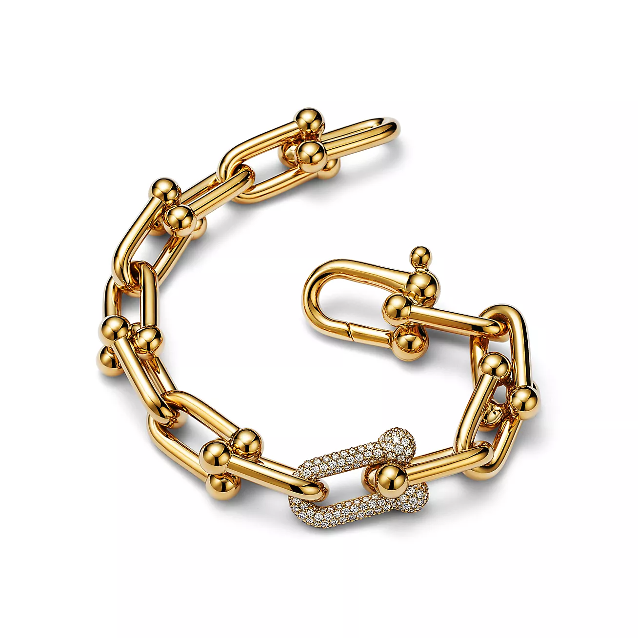 HARDWARE LARGE LINK GOLD DIAMOND BRACELET