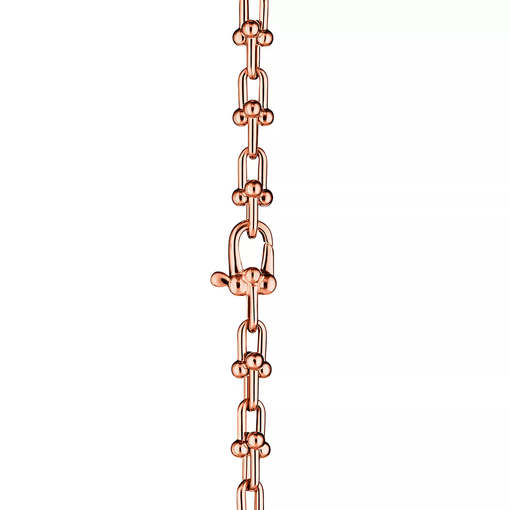 HARDWARE MICRO LINK 44 MOTIF PINK GOLD BRACELET