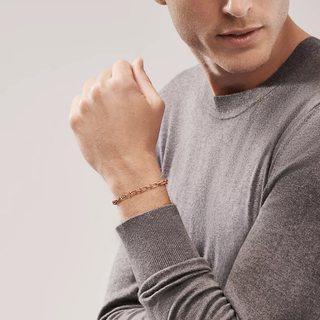 HARDWARE SMALL LINK 26 MOTIF PINK GOLD BRACELET