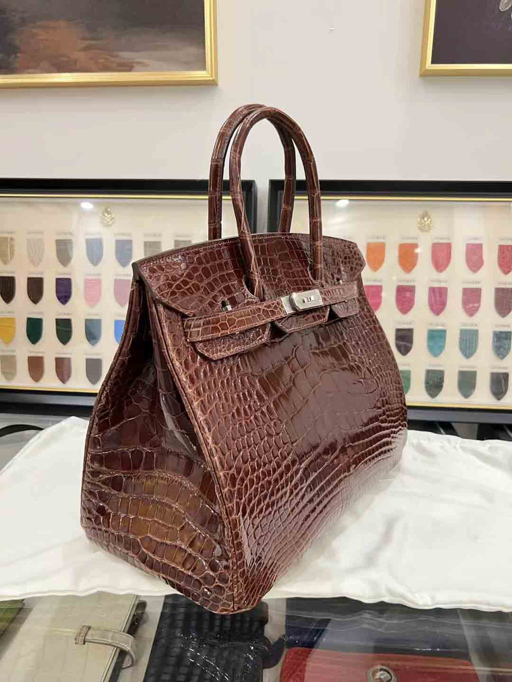 HM BIRKIN 35 IN CHOCOLATE CALFSKIN CUSTOMIZED TO CUSTOMER REQUEST