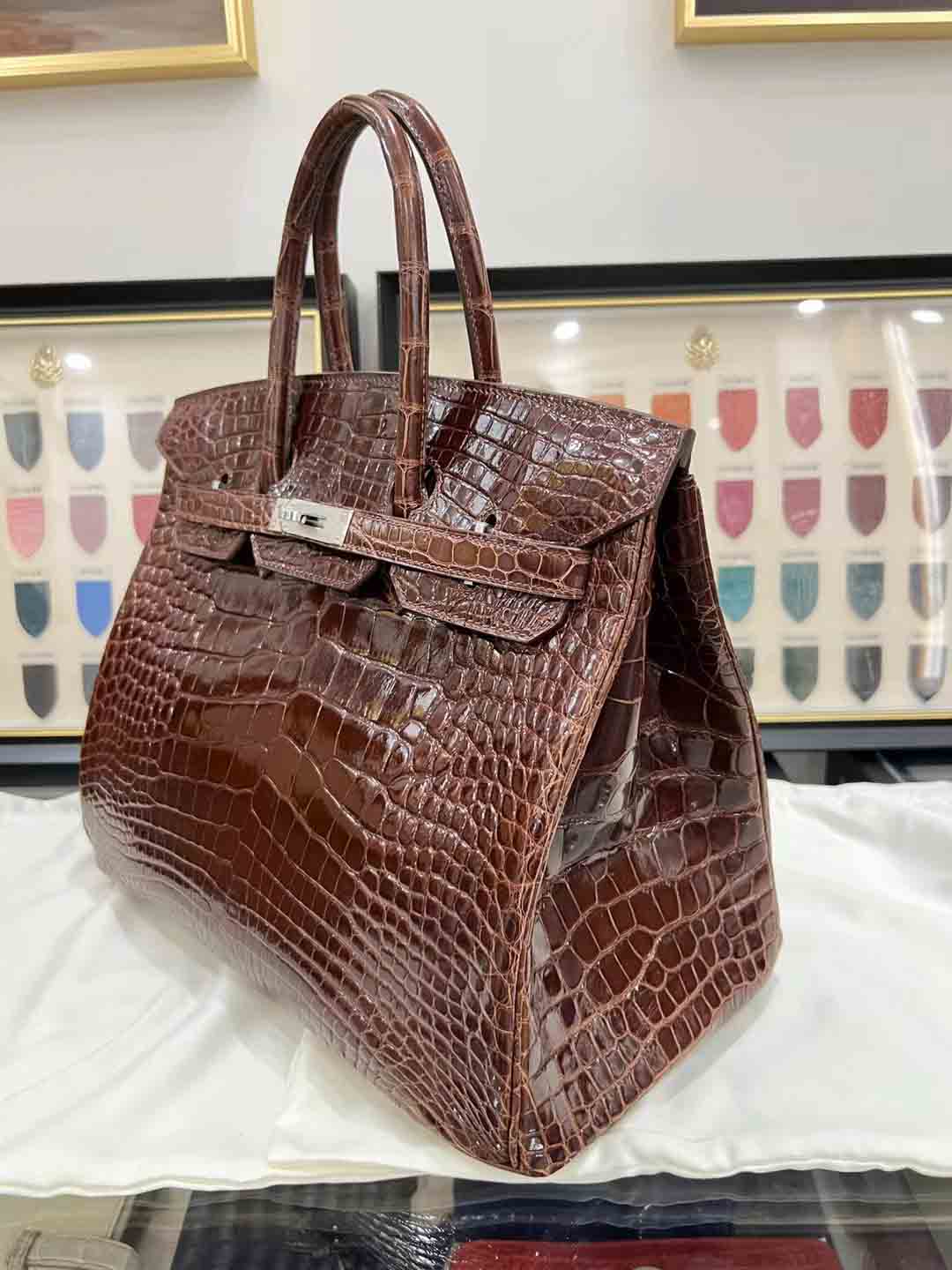 HM BIRKIN 35 IN CHOCOLATE CALFSKIN CUSTOMIZED TO CUSTOMER REQUEST
