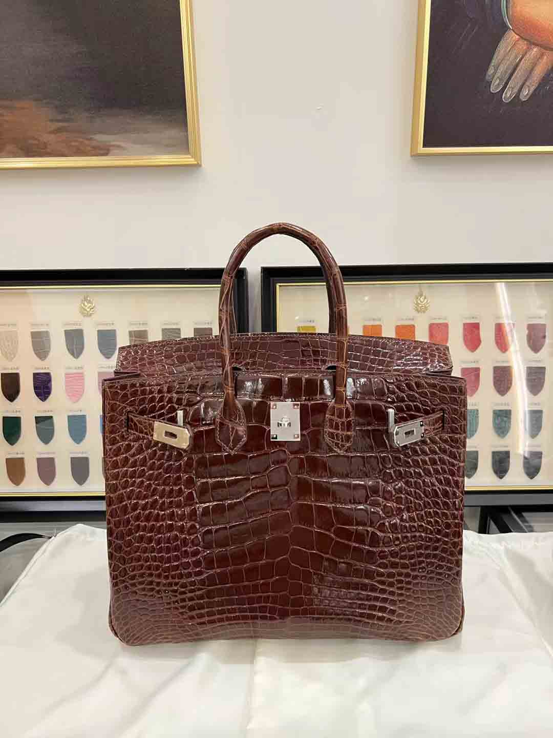 HM BIRKIN 35 IN CHOCOLATE CALFSKIN CUSTOMIZED TO CUSTOMER REQUEST