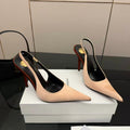 YSL DEROCHE 110 CREPE SATIN SLINGBACK PUMPS
