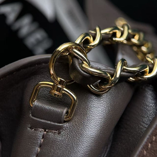 CHANEL 26S CLASSIC FLAP BAG IN BROWN SUEDE GOLD HARDWARE