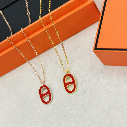 CHAINE SMALL RED NECKLACE GOLD AND PINK GOLD