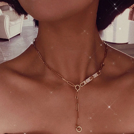 KELLY BELT DIAMONDS SILVER AND PINK GOLD NECKLACE