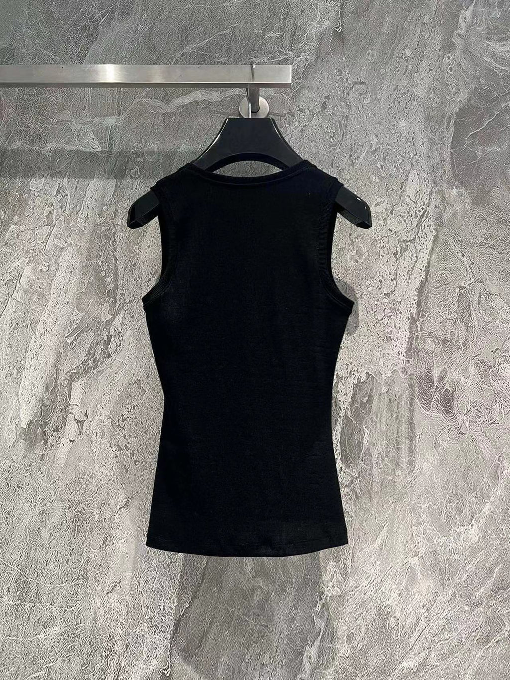Anagram Tank Top Black Cotton