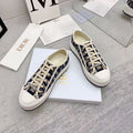 WALKN 45 BEIGE BLUE OBLIQUE EMBROI-DERY CANVAS
