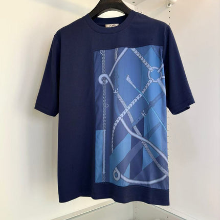 HM T-SHIRT NAVY BLUE SILK 238576