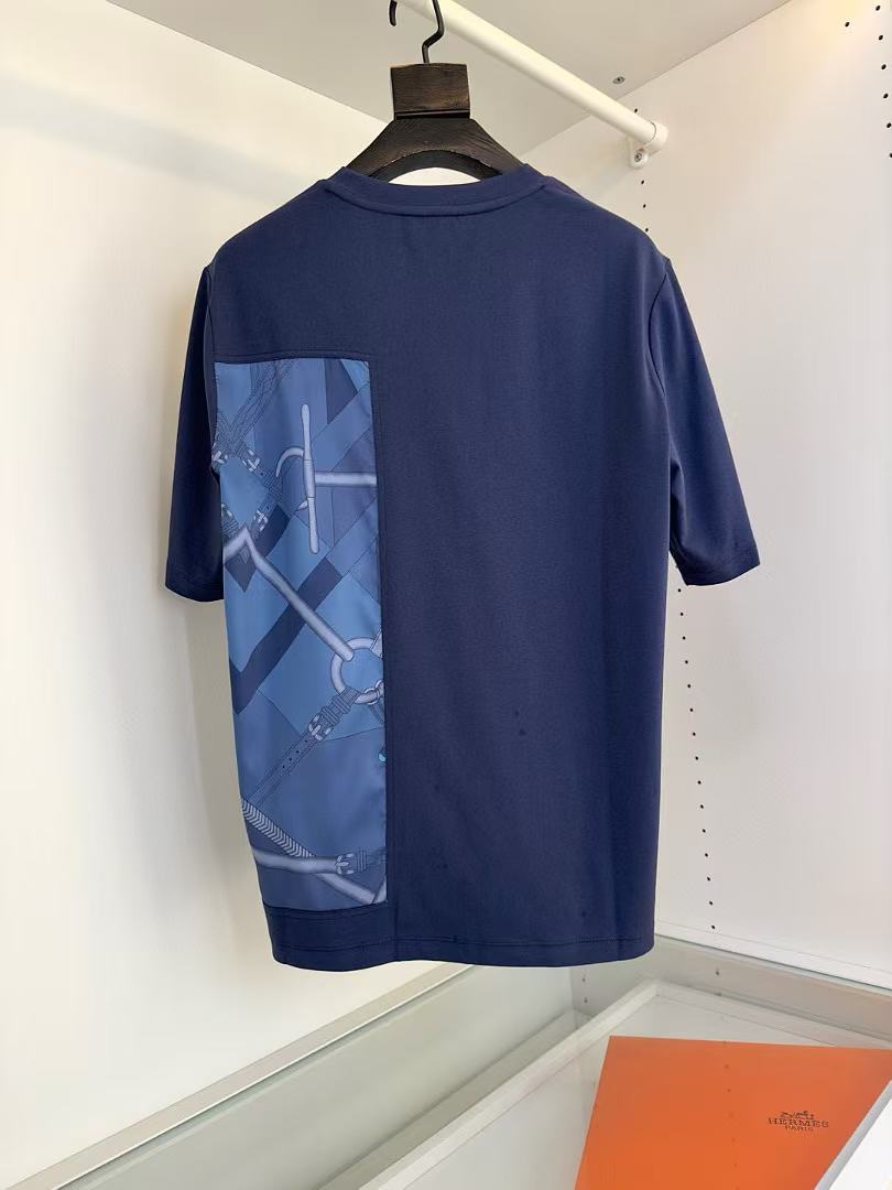 HM T-SHIRT NAVY BLUE SILK 238576