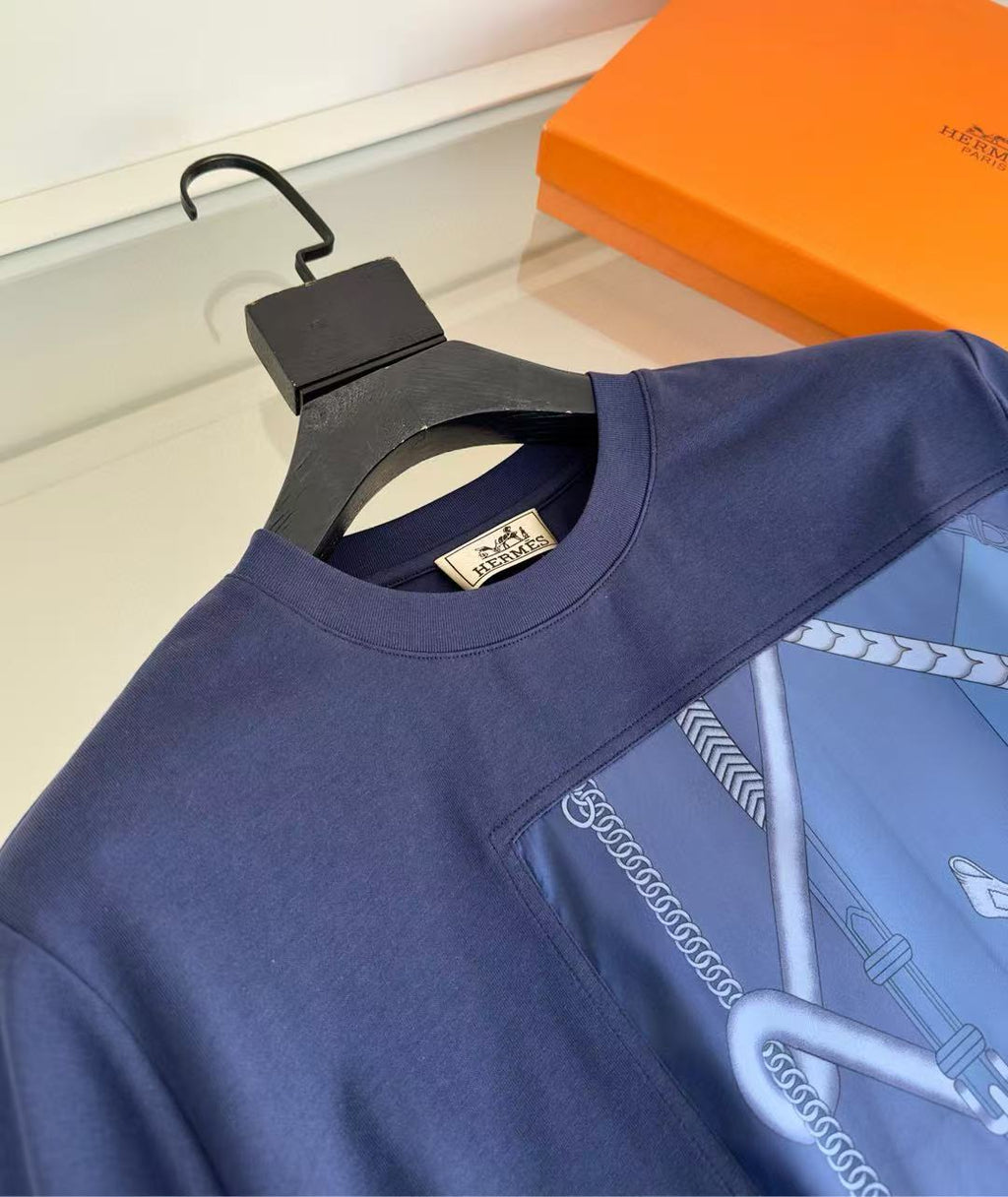 HM T-SHIRT NAVY BLUE SILK 238576
