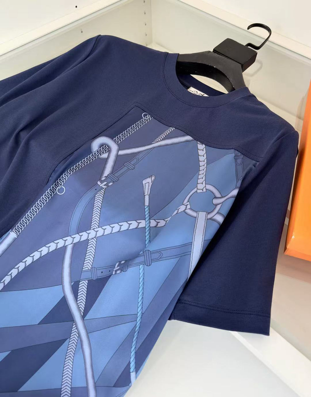 HM T-SHIRT NAVY BLUE SILK 238576