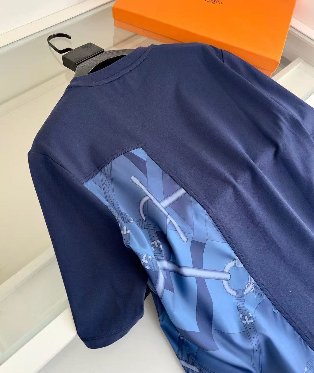 HM T-SHIRT NAVY BLUE SILK 238576