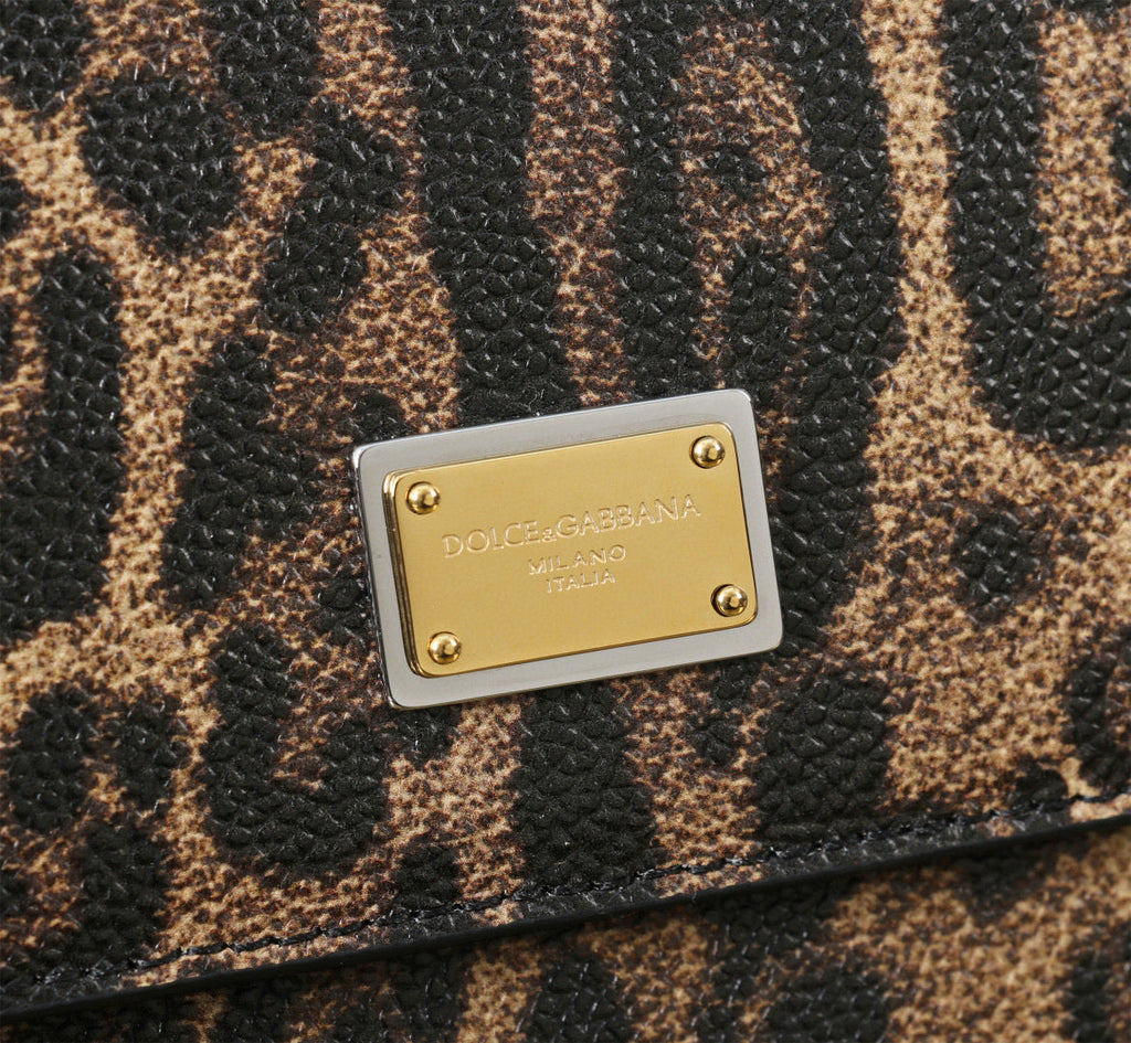DG SICILY DAUPHINE LEOPARD 25 CALFSKIN