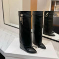 SHARK LOCK BOOTS IN BLACK CALFSKIN SHW
