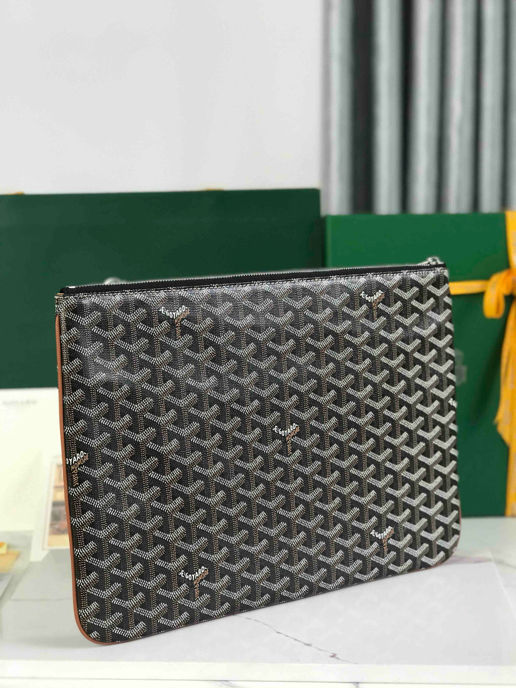 SENAT POCHETTE IN BLACK GOYARDINE CANVAS