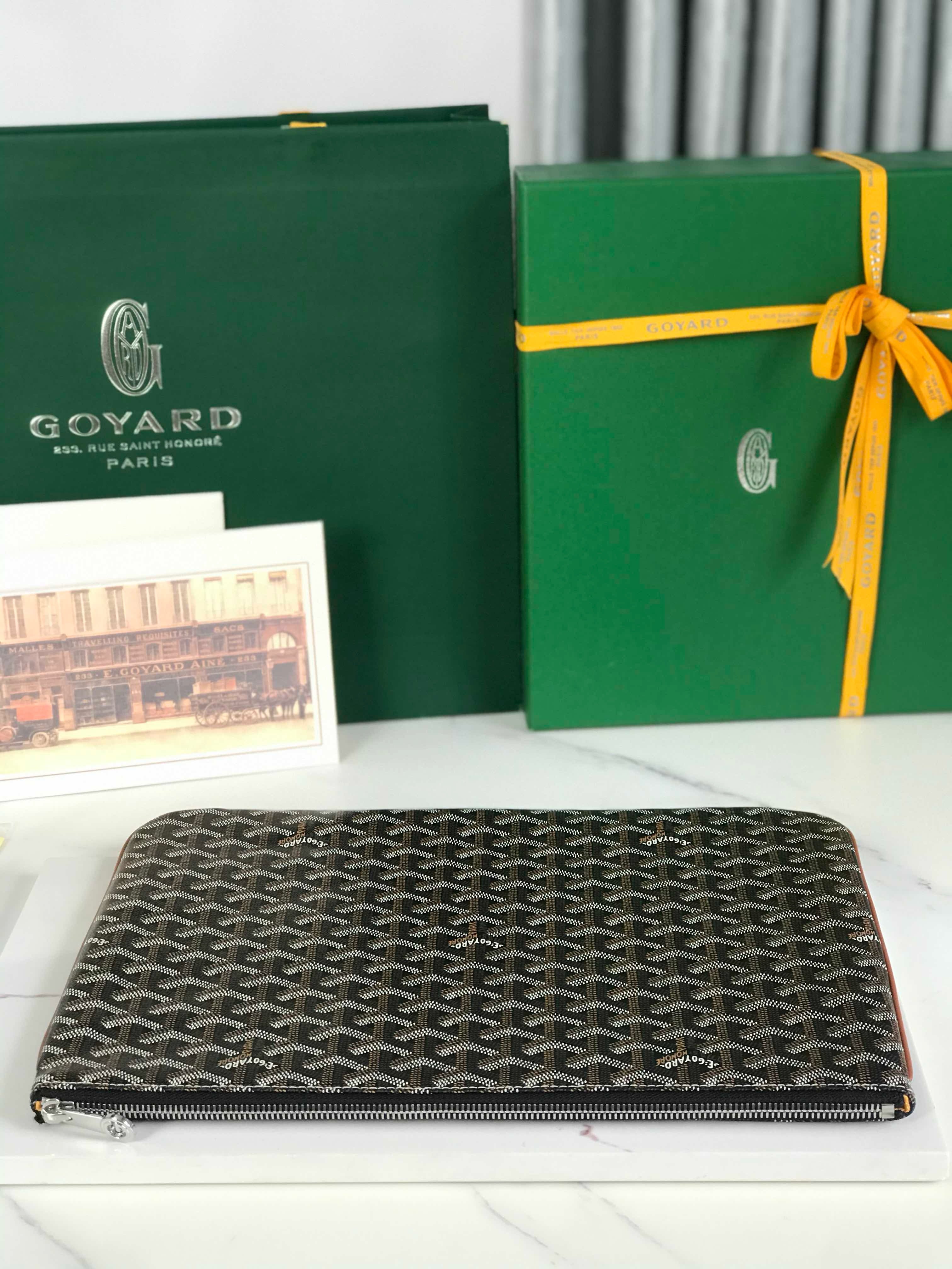 SENAT POCHETTE IN BLACK GOYARDINE CANVAS