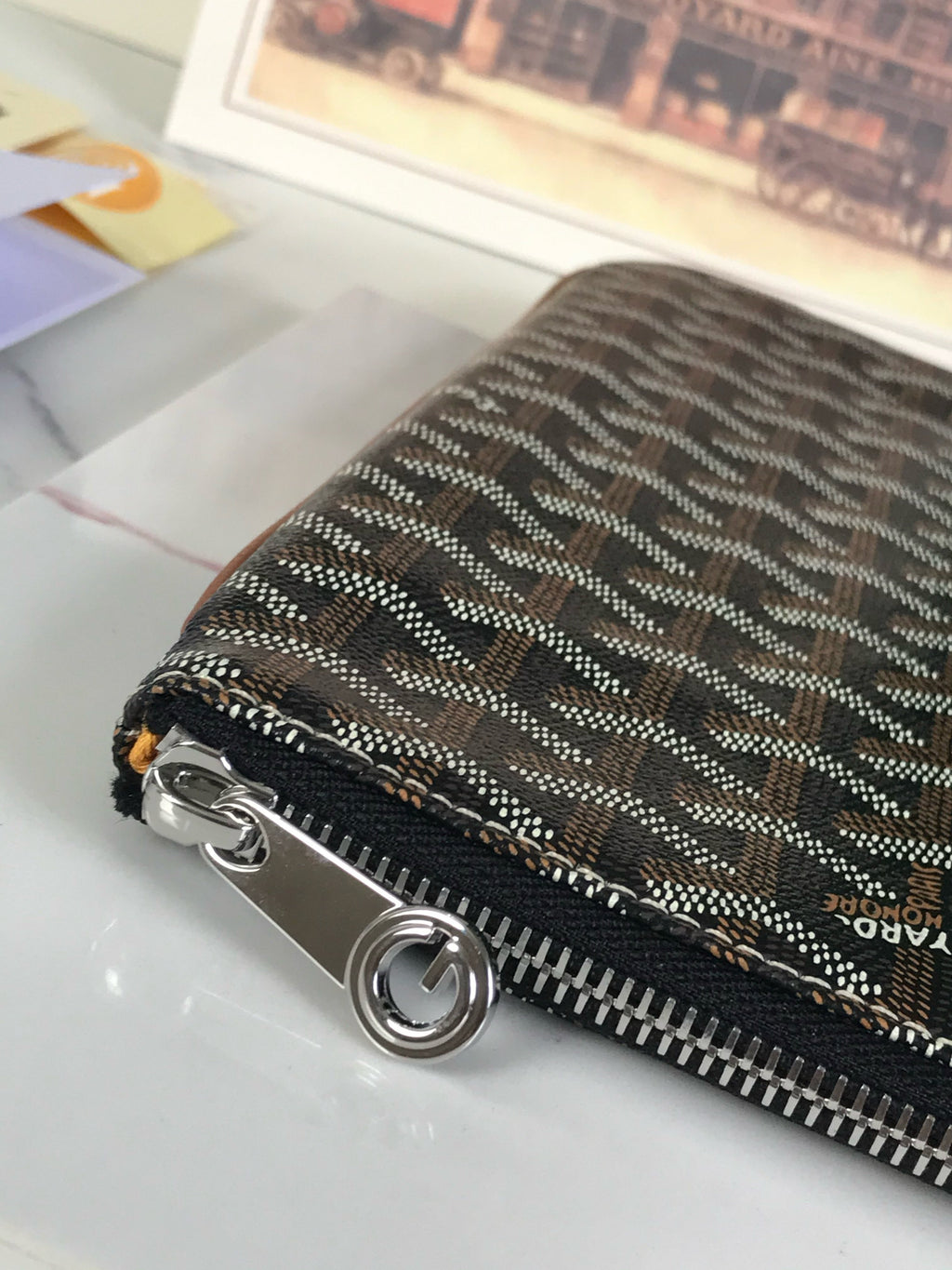 SENAT POCHETTE IN BLACK GOYARDINE CANVAS