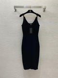 VERSACE RIBBER STRETCH BLACK KNIT DRESSSZ
