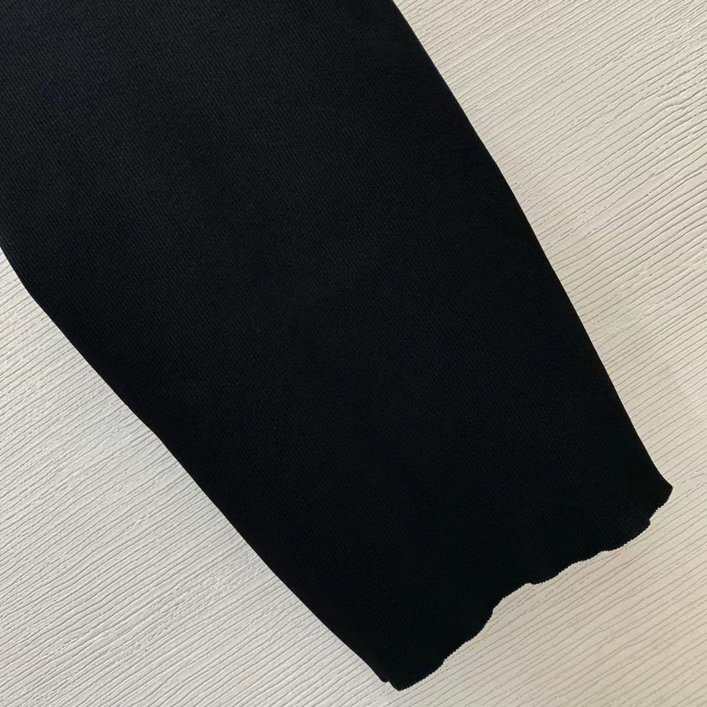 VERSACE RIBBER STRETCH BLACK KNIT DRESSSZ