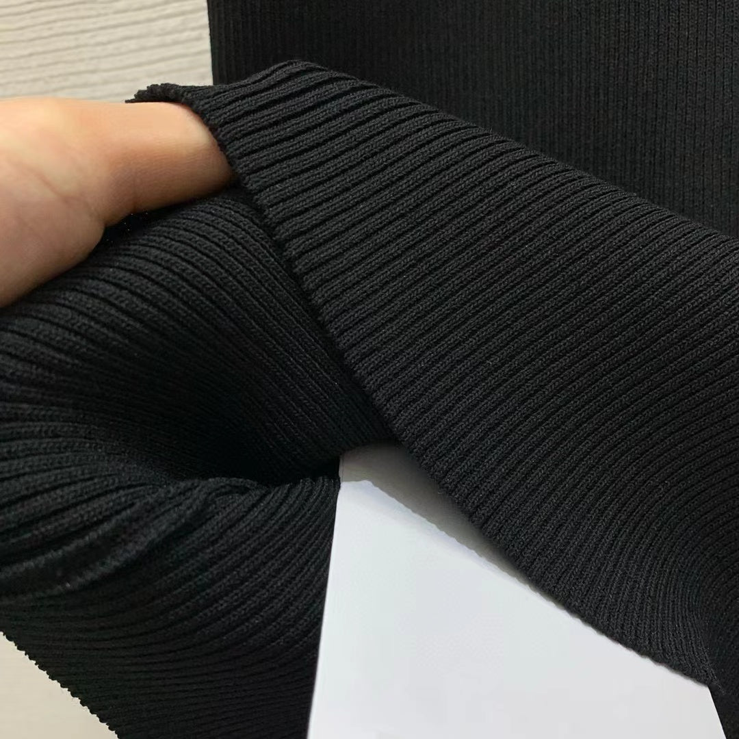 VERSACE RIBBER STRETCH BLACK KNIT DRESSSZ
