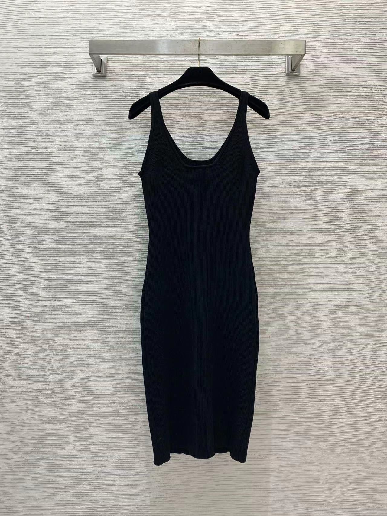 VERSACE RIBBER STRETCH BLACK KNIT DRESSSZ