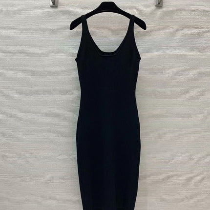 VERSACE RIBBER STRETCH BLACK KNIT DRESSSZ
