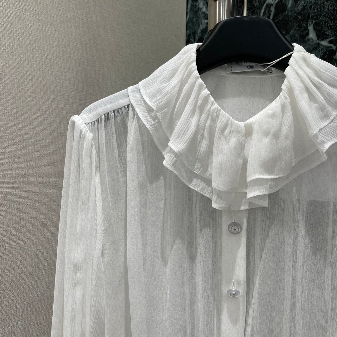CC READY-TO-WEAR – WHITE SHEER ORGANZA BLOUSE