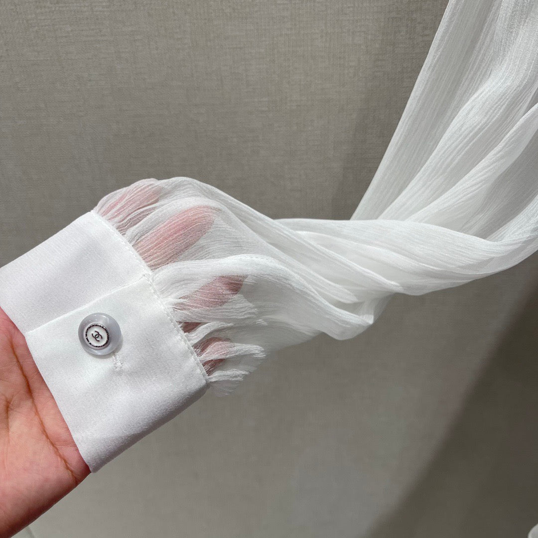 CC READY-TO-WEAR – WHITE SHEER ORGANZA BLOUSE