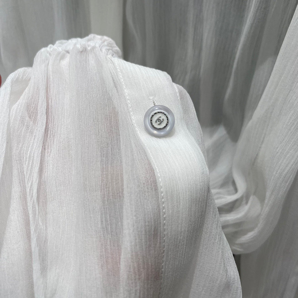 CC READY-TO-WEAR – WHITE SHEER ORGANZA BLOUSE