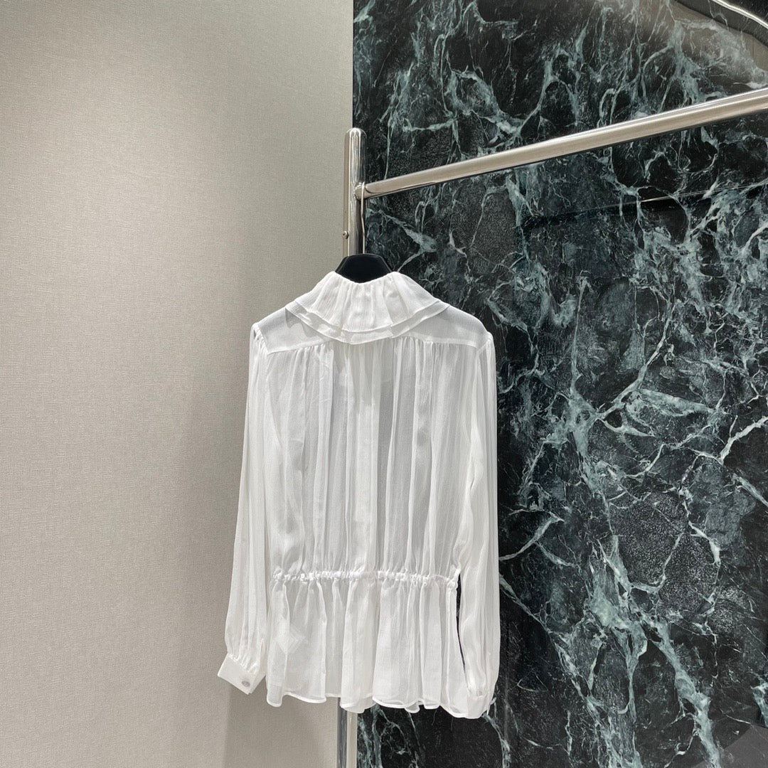 CC READY-TO-WEAR – WHITE SHEER ORGANZA BLOUSE
