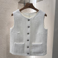 CC READY-TO-WEAR – WHITE TWEED VEST