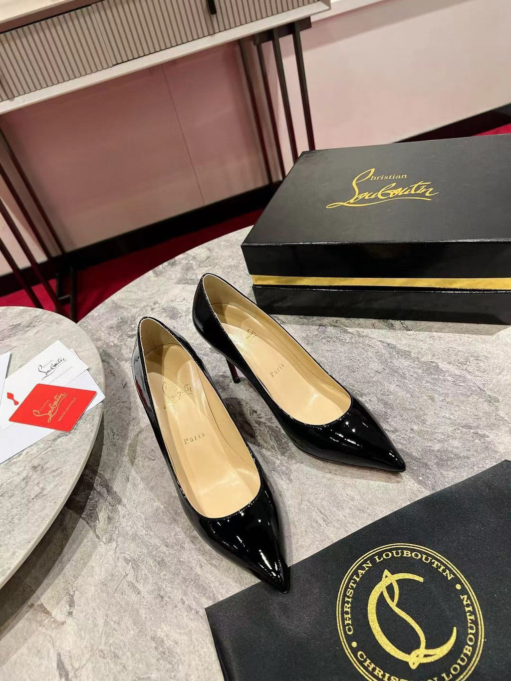 KATE PUMPS BLACK PATENT CALFSKIN