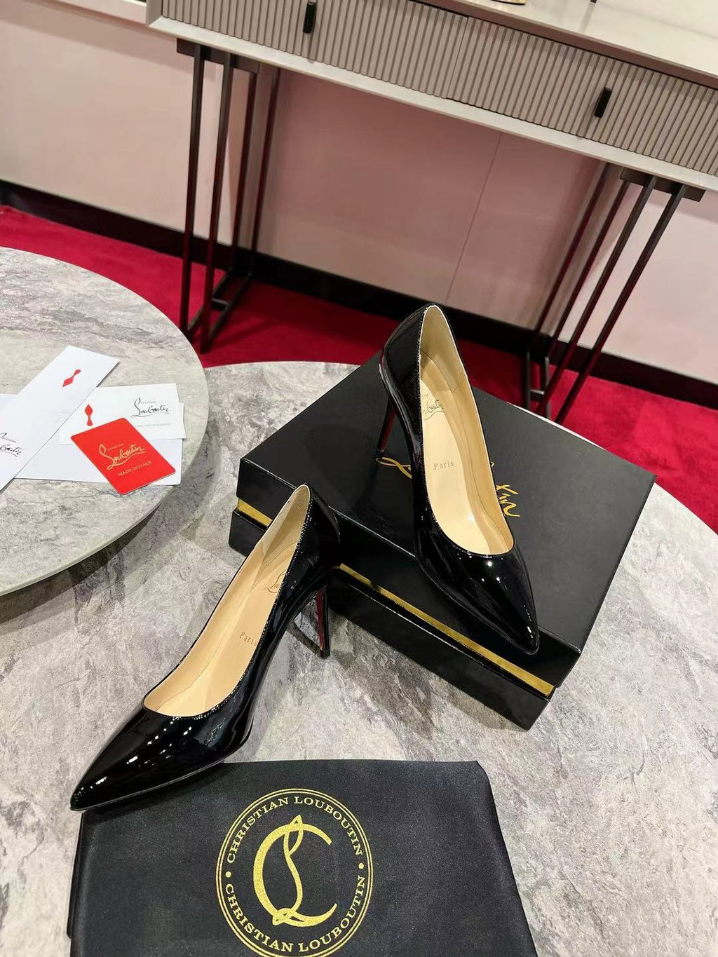 KATE PUMPS BLACK PATENT CALFSKIN