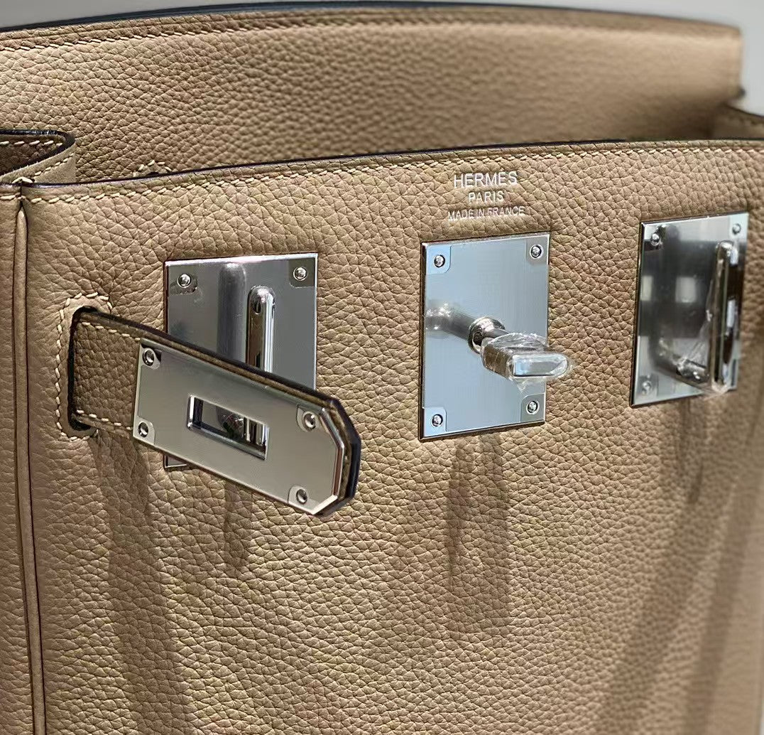 HAC À DOS PM BACKPACK IN LIGHT BROWN TOGO CALFSKIN