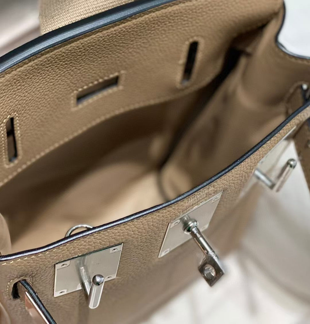 HAC À DOS PM BACKPACK IN LIGHT BROWN TOGO CALFSKIN